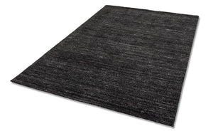 Brunello – 6676-200 044-WM – anthrazit – handgewebter Teppich aus Wolle und Viskose, Optik Melange, 3 Farben,  nach Maß