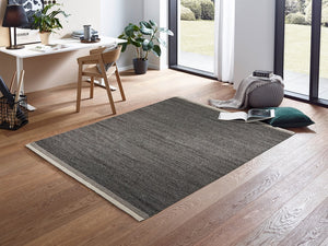 Morrelino – dunkelgrau - 6431-200 040 – handgewebt, kurzflor  - ein Markenteppich von Astra – Wolle-Mix - 4 Standargrößen