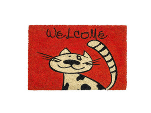 Coco Style Kokosmatte Türmatte Fußmatte 9126 06 Welcome Katze  40 x 60 cm