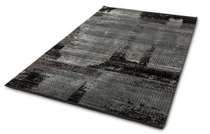 Grandezza - Brush schwarz/anthrazit  - 202 041 -  schick gemusterter Kurzflor-Teppich, 7 Designs,  6 Größen