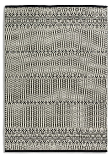Morrelino Rauten schwarz/weiß - 6431-201 044 – handgewebt, kurzflor  - ein Markenteppich von Astra – Wolle-Mix - 4 Standargrößen