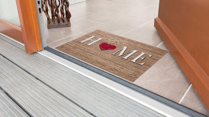 Homelike Türmatte Fußmatte 11676 58  Holz Herz Home beige 40 x 60 cm