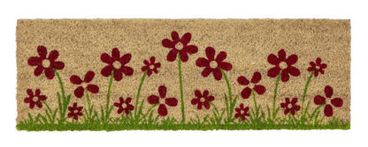 Coco Style Kokosmatte Türmatte Fußmatte 9126 14-1 Welcome Blumenwiese  25 x 75