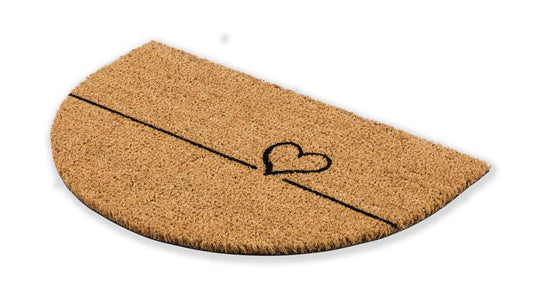 Coco Smart Fußmatte Kokos Herz 9133001 halbrund 40 x 60 cm