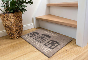Coco Style Kokosmatte Türmatte Fußmatte 9126 10 Home Sweet Home grau 40 x 60 cm